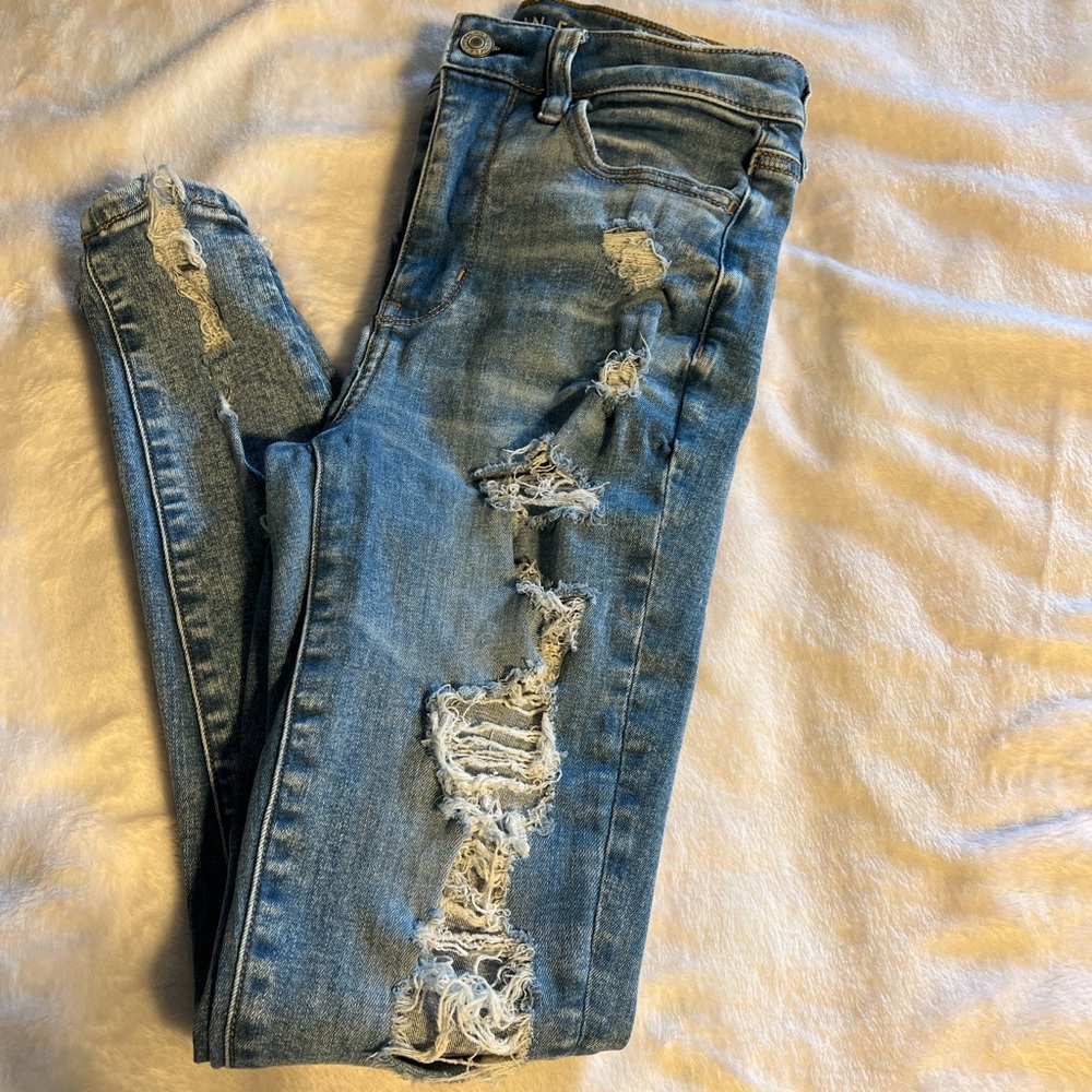 AE super high wasted jeans! Size 2 short!